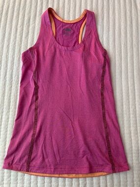 The North Face Women's Magenta Racerback Tank with Orange Trim
